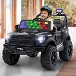 Baybee Bronco Battery Operated Jeep for Kids, Ride on Toy Kid Car with RGB Windshield Light & Music | Electric Jeep Battery Car | Baby Big Cars for Kids to Drive 3 to 8 Years (Bronco Police Edition)