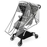 EUPSIIU Universal Rain Cover for Pushchair Universal Pram Weather Shield Raincover Fit Most Strollers Baby Stroller Rain Cover Nylon Waterproof Zipper Transparent Eva for Baby Travel (1 pcs)