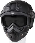 Bvawtrs Tactical Airsoft Gear Airsoft Mask and Helmet, Airsoft Full Face Mask, Detachable Airsoft Goggles,Paintball PJ Fast Helmet with Front NVG Mount and Side Rail