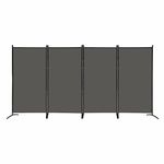 MAYOLIAH 4 Panel Privacy Screen Room Dividers 6FT Tall Portable Office Wall Divider for Rooms Separator 136"x20"x71", Grey