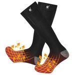 Snow Deer's Enhanced 7.6V Rechargeable Battery Heated Socks: Ultimate Warmth for Men & Women During Hunting, Fishing, Camping, Hiking, Motorcycling, & Skiing Adventures