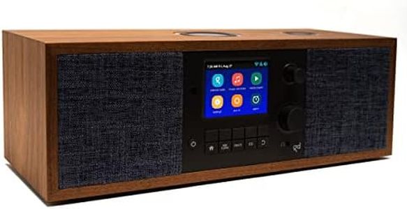 Grace Digital Mondo Elite Duo Smart Internet Radio, Bluetooth, Wi-Fi, 7-Day Alarm – Microphone Free (Walnut)