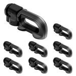 SALUINOKI 8Pack L Track Double Stud Fitting Black, L Track Tie Down, L-Track Accessories for Truck Bed,Trailer Cargo Control,Pickup, RV, ATV Breaking Load 5500Lbs