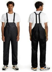 KYBKDYY Waterproof Bib Pants for Men Women Lightweight Rain Gear Safety Overalls Outdoor Fishing Trousers(Black,L)