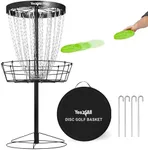 Yes4All PRO Disc Golf Basket, Heavy-Duty 24 Chain Portable Frisbee Golf Baskets Target Set for Professional Disc Golfer