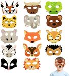 Abeillo 15 Pieces Animal Masks Party Favors Wild Animal Jungle Safari Theme Birthday Party Favors Animal Costumes Dress-Up Party Supplies and Decorations