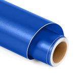 Matte Metallic Permanent Vinyl for Cricut, 12" x 5FT Navy Blue Self Adhesive Vinyl Roll for Cricut and Silhouette Cameo, Blue Vinyl for Party Decoration, Window Stickers, Home Decor