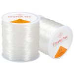 2 Pack 328ft 0.8mm Clear Bracelet String, Elastic Stretchy Bracelet String for Necklace Bracelet Making, Beading Thread and Jewelry Makinghreads (2, 0.8mm)