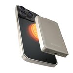 ZEBRONICS 10000 mAh MagSafe-Compatible Wireless Power Bank, Fast Charging 15W Wireless & 22.5W Wired, for iPhone 16,15,14,13,12, Android & Other Qi Enabled Devices, Compact Design (MW68, White)