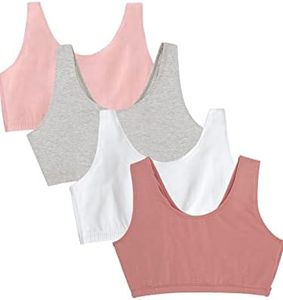 Fruit of the Loom Womens Built Up Tank Style Sports Bra Value Pack, Dusk/White/Blush/Grey Heather, 16