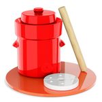 Humble House Fermentation Crock 1/2 Gallon Sauerkrock Sauerkraut Crock with Lid Weights & Pounder - Red Ceramic Fermenting Crock Kit for Pickling Cabbage Kimchi Vegetables 2 Liter Fermentation Jar