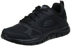 Skechers Men's Track-SYNTAC Sneaker, Black Leather Mesh Black Trim, 10 UK