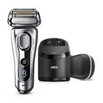 Braun Electric Razor for Men, Series 9 9291cc Electric Shaver with Precision Trimmer, Rechargeable, Wet & Dry Foil Shaver, Clean & Charge Station and Leather Travel Case