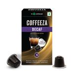 Coffeeza Decaf Coffee Capsules | 100% Arabica Coffee | A-Grade Beans from Chikmagalur | Single-Estate | Intensity 5 | Box of 1 (10 Capsules)