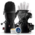 THE HEAT COMPANY Shell Mittens - Premium Quality - Fold-Over Winter Gloves - Extra Warm Gloves - Highly Water Repellent - For Women & Men: Unisex - Black - Excludes Inner Glove