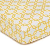 American Baby Company 100% Natural Cotton Percale Fitted Crib Sheet for Standard Crib and Toddler Mattresses, Golden Yellow Twill Gotcha, Soft Breathable, for Boys and Girls