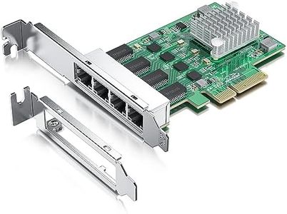 H!Fiber 2.5Gbase-T PCIe NIC with Realtek RTL8125 Chip, 2.5Gb Network Card, 2500/1000/100 Mbps,Quad RJ45 Ports, PCIe X4, Ethernet Card for Windows/Windows Server/Linux