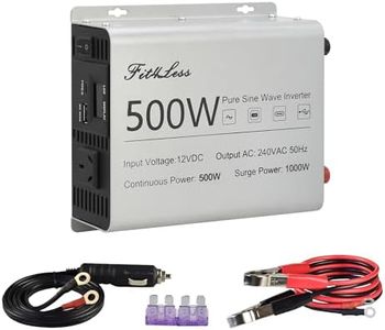 Pure sine Wave Inverter DC 12V Input and AC 240V Output with LCD Display, USB Output Port, Type-C Output Port (500W)