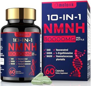 molorik NMNH (Dihydronicotinamide Mononucleotide), 1000mg Per Serving NAD High Purity Supplement Alternative, 60 Capsules Gluten Free, Non-GMO, for Anti-Aging, Energy, Focus - 30 Servings