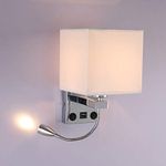 LED Wall Lamp Indoor, Bedside Reading Rocker Wall Light,2 Toggle Switches,Tendlife Bedroom Wall Lamp, Candle Holder Living Room Corridor Wall Lamp 3W and E27 Lamp Holder