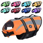 EMUST Life Jacket for Large Dogs, Dog Life Vest for Small/Medium/Large Dogs with Double Rescue Handles, High Reflective Dog Life Preserver for Swimming, L