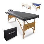 Mobiclinic®, Massage Table, Beauty Bed, 73,23 x 23,62 in, Massage Bed, Lash Bed, European Brand, Headrest, Height-Adjustable, Portable, Physiotherapy, Wood, up to 551lb, Black