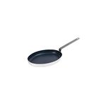 Vogue Aluminium Non-Stick Teflon Platinum Plus Oval Frying Pan 40 cm, Black & Silver, Capacity: 3.2 Litre, Material: Aluminium, T370