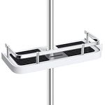 HOMEASY Bathroom Shower Shelf, Shower Caddy/Tidy No Drilling Shower Holders Storage for Soap Shampoo Shower Rack Hanging with Buckle and Shower Head Hook Suit 19mm-25mm Shower Rail