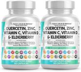 Clean Nutraceuticals Quercetin Zinc Vitamin C Vitamin D Bromelain Elderberry - Immune Defense Support Supplement Adults w Artemisinin, Sea Moss, Echinacea, Garlic Allergy Relief (2pack)