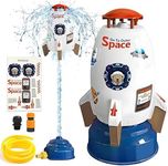 Water Rocket Sprinkler for Kids | Outdoor kids sprinkler Toy, Summer yard outside water toys | Spaceship Rocket Ship Sprinkler Toys for Kids 3 Years and Up | Fun Sprinkler Gift for Boys & Girls
