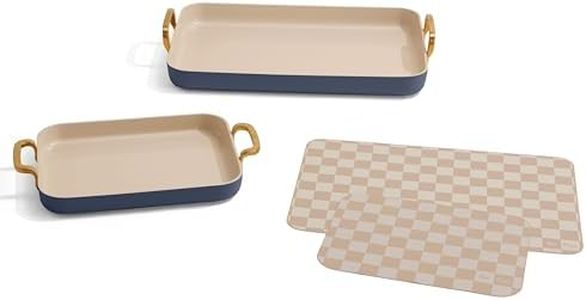 Our Place Essentials 4-Piece Griddle Pan Set | Nonstick Griddle Standard & Mini with Reusable Silicone Oven Mats | Thermakind™ PFAS-Free Nonstick, Oven Safe, Stovetop to Oven Versatility | Blue Salt