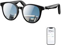 GetD Smart Sunglasses, Round Polarized Lens Bluetooth Glasses for Women and Men with Speaker, Music Glasses AI Translator, 11H Battery Life, Voice Control, Smart Eyewear for Travel Driving Meeting