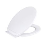 ARVO Soft Close Toilet Seat - Fits Most Standard Pans, Adjustable Bottom Hinges - Value Range Oval Light Weight Toilet Seat - White