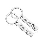 MAOFAED Couples Keychains Peanut Butter and Jelly Keychain Boyfriend Gift Girlfriend Gift Gift BFF Gift, Silver, 5.0*1.2