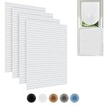 4 Pack Cordless Blackout Pleated Paper Shades Temporary Window Blinds Light Filtering Pleated Fabric Shade Room Darkening Shades for Living Room Bathroom Kitchen Office, Easy to Install and Cut