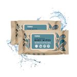 Terra Water Baby Organic Wipes | India's First 100% Biodegradable Wipes I Soft Cleansing Premium Baby Wipes with Chamomile Oil and Vitamin E Travel Pack, 140 Wipes (Pack of 2)