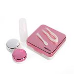 INOVERA Eyekan Travel Contact Lens Case Box with Mirror (Pink, Plastic)