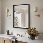 BONEWEI Bathroom Mirror Rectangle 24x36 inch, Wall Mounted Black Deep Frame Vanity Mirror for Bathroom,Bedroom,Living Room,Entryway,Dressing Room,Hangs Horizontal or Vertical