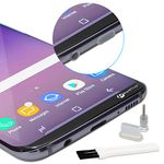 PortPlugs USB-C Dust Plugs (5 Pairs) Compatible w/Android, Samsung Galaxy S24-S8, Pixel, Type-C Charge Ports, Includes Headphone Covers, SIM Tools & Cleaning Brush (Clear)