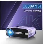 Ultra HD Daylight Projector 1000ANSI,4K Projector Home Cinema WIFI6 Bluetooth 13000Lumen 300” Display,Native 1080P Smart 5G Outdoor Movie Projector With Apps Airplay HDMI USB WLAN Zoom Auto Keystone