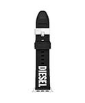 Diesel Band Compatible with Apple Watch, 42/44/45/49 mm - 24 mm Black Silicone, DSS0011