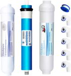 Geekpure Replacement Filter Set with 100 GPD Membrane for 3 Stage Aquarium Reverse Osmosis Water System