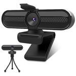 2K Webcam, FHD Computer Streaming Camera with 2K/30fps, 1080P/60fps, Autofocus, Dual Noise-Cancelling Microphones and Tripod, for Computer/Zoom/Skype/Teams/Laptop/MacBook/Windows