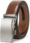 BOSTANTEN Mens Belt Leather Ratchet Belt For Men Dress and Casual with Adjustable Buckle, Trim to Fit