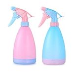 Yibaijia 2 Pack Large Spray Bottles, Plastic Plant Water Spray Bottles, 500ml Empty Spray Bottles for Clean Watering Garden Plants (Pink, Blue)