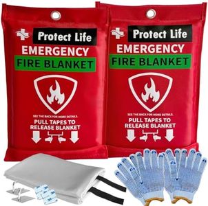 Protect Life Fire Blankets Emergency for Home & Outdoors, 40" x 40" Emergency Fire Blanket for Kitchen, Cooking & Clothing Fire Suppression Blanket, Fire Safety Blanket, Quick & Easy to Use, (2 Pack)