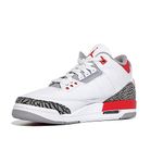 Jordan boys Grade School Jordan 3 Retro "Fire Red" White/Fire Red-black, White/Fire Red/Black/Cement Grey, 4 Big Kid