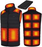 Kohiwa Heated Gilet for Men Heated Body Warmer with Battery Pack Men's Lightweight Heated Vest with 13 Heating Zones Winter Outdoor Clothing(Black,M)