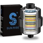 20-Stage Shower Filter-Shower Head Filter for Hard Water, with 1 Replaceable Cartridges, High Output Shower Water Filter for Removing Chlorine and Fluoride,Black