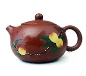 Teapot 6.8oz Chinese Yixing Genuine Black Clay Tea Xishi Pots Longevity Birthday Wishes (Red ST)